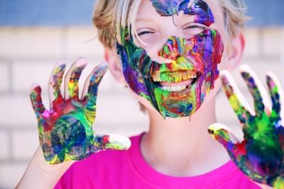 kid with face paint